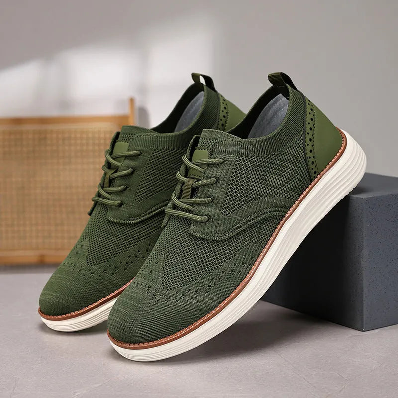Men's outdoor casual shoes with mesh upper and rubber sole in multiple colour options