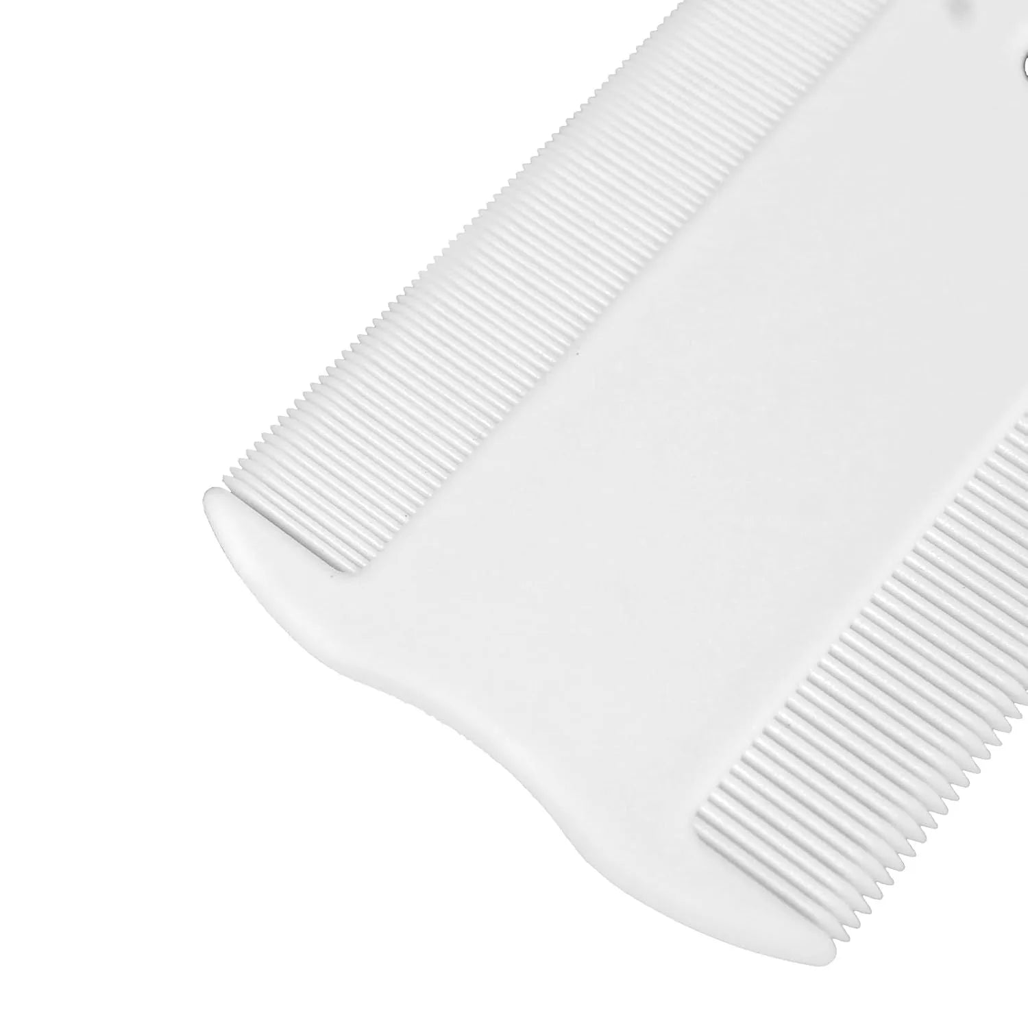 Double-sided plastic flea comb for pet grooming with fine teeth and 5cm length