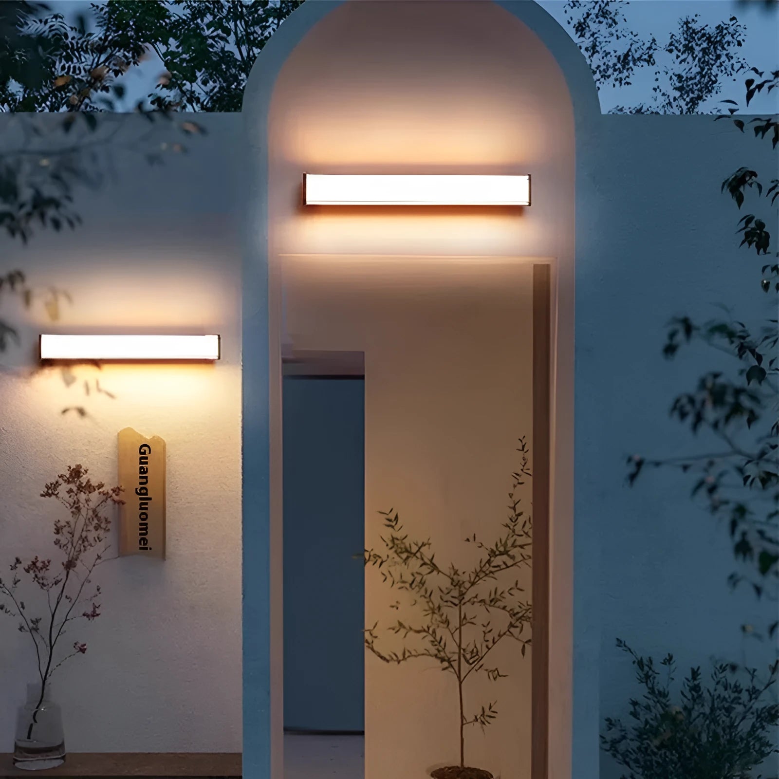 Modern simplicity outdoor wall lamp for villa courtyard entrance with 30cm length and 10W warm light option