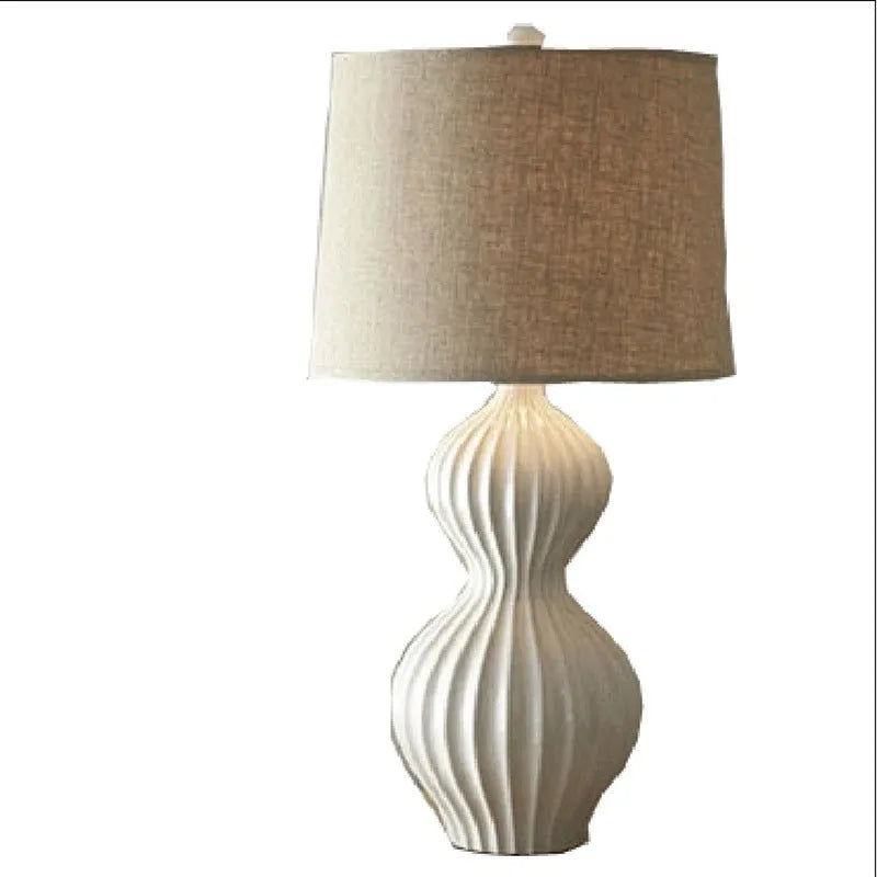 American country ceramic table lamp with fabric shade measuring 36cm diameter by 62cm height