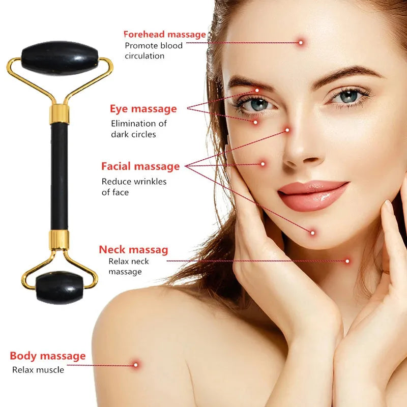 Black Bianstone beauty face care massage device for facial tension relief and skin firming