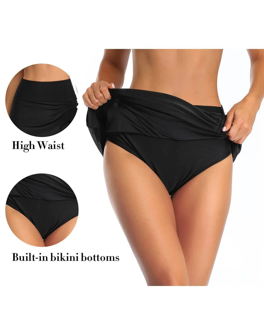 Women's solid colour lace swimming trunks in polyester fabric available in multiple sizes and colours
