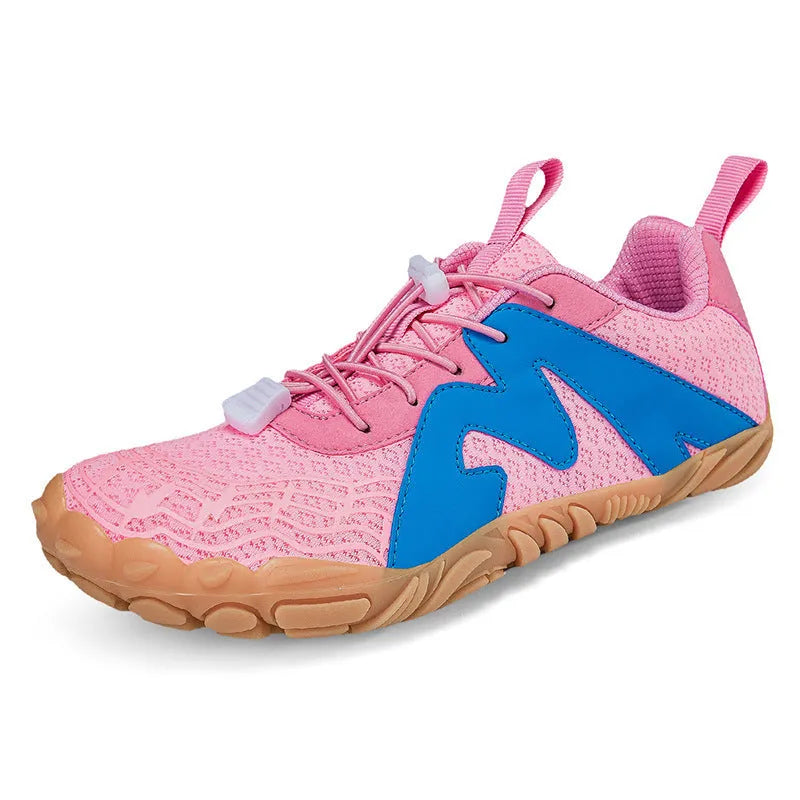 A pair of couple sports climbing shoes with a Flyknit lining and rubber sole in a choice of colours.