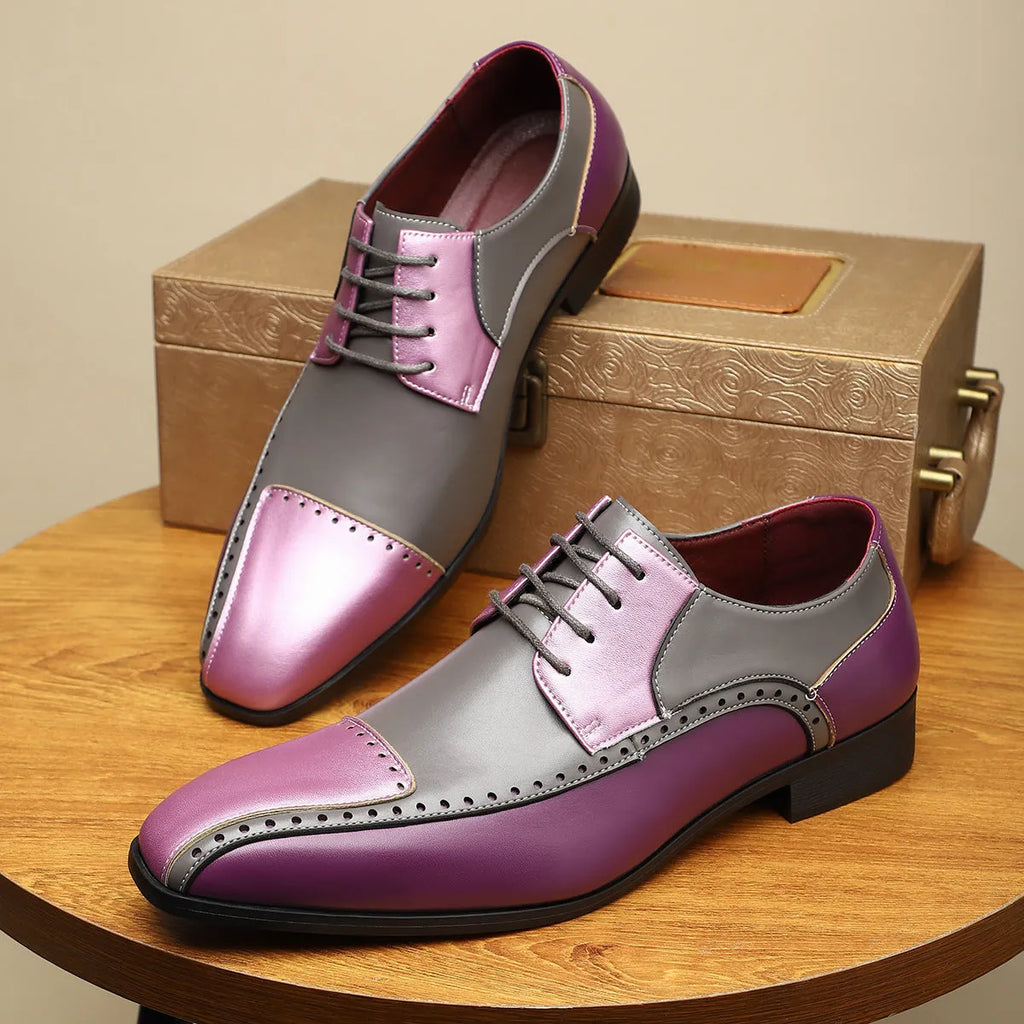 Men's black leather-style low-top shoes with a leather toe cap and stitching detail on a breathable PU upper.