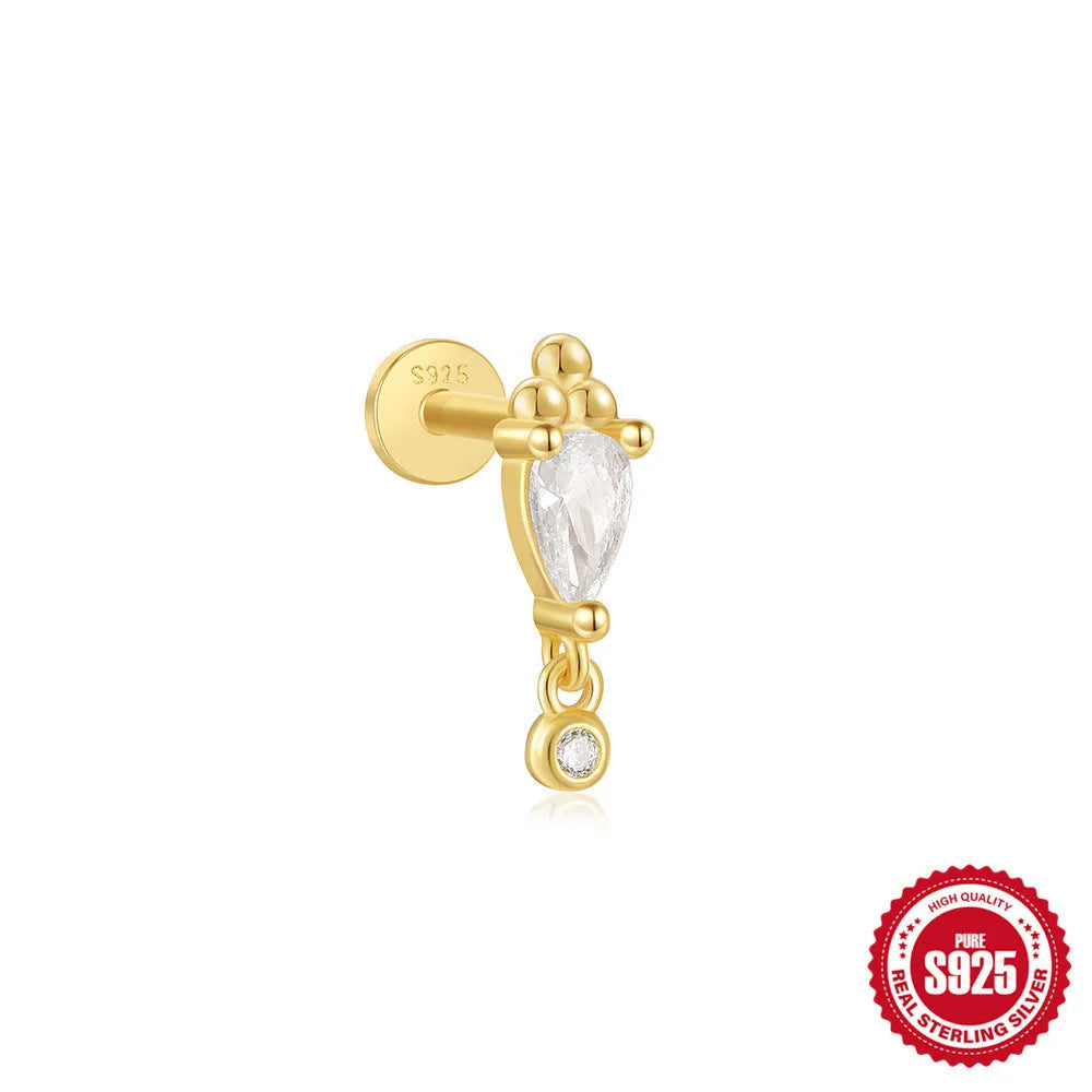 925 sterling silver tassel ear stud with gold electroplating in six colour options
