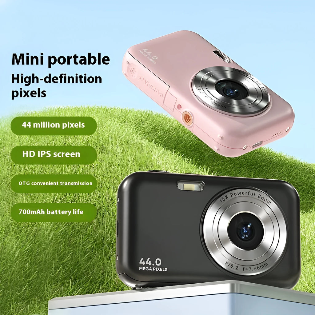 DC406L digital children's camera in black, green, pink, purple colours with 2.4-inch screen