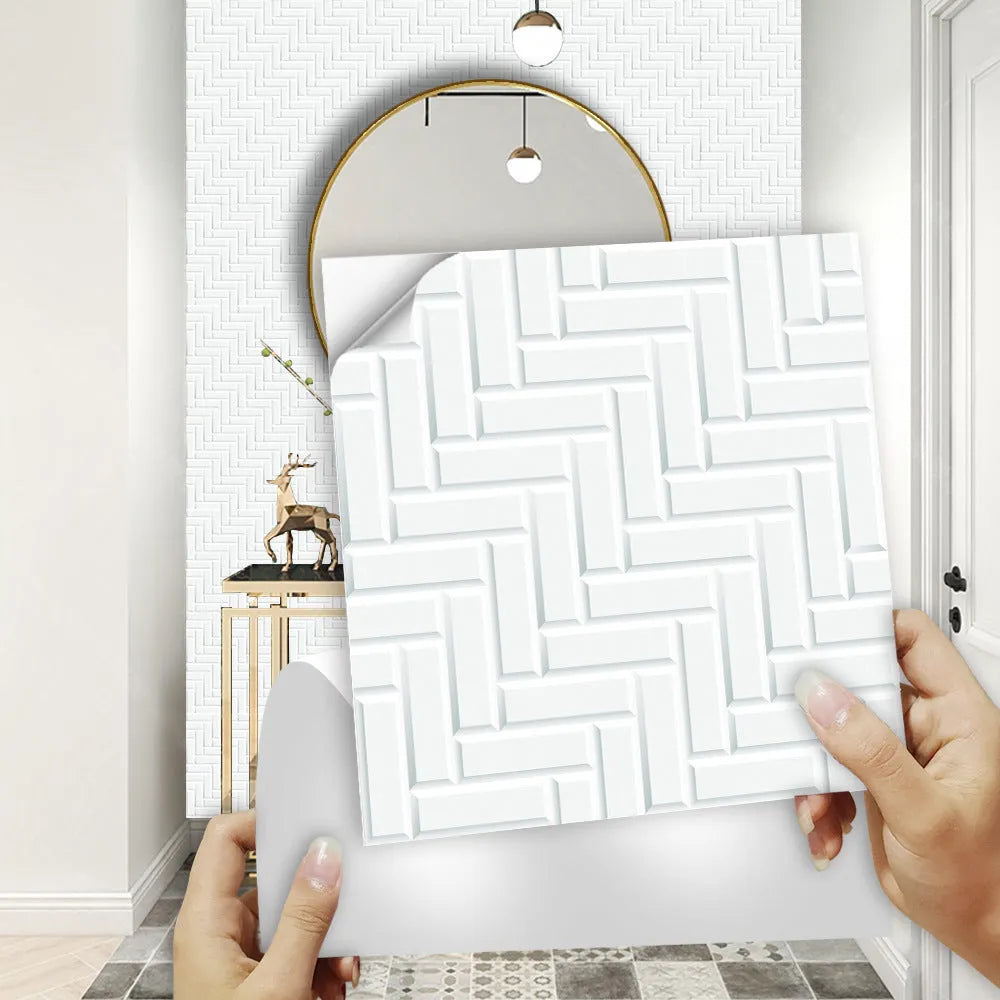 Set of 10 PVC removable wall stickers in 10x10cm and 15x15cm sizes, anti-fouling and anti-mildew, fashion simplicity style