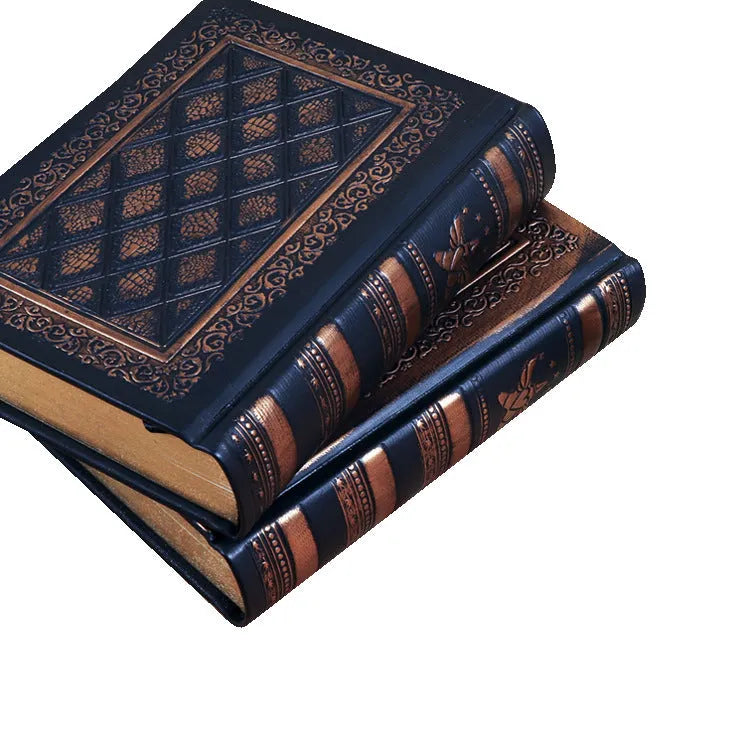 Embossed faux leather notepad with three-dimensional design in Bronze and Black Gold colour options