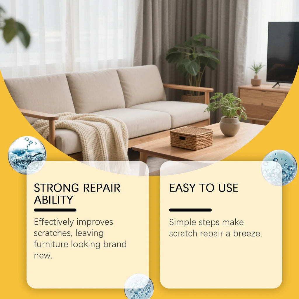 100ml wooden furniture scratch care agent bottle and 20x20cm cleaning cloth set in box.