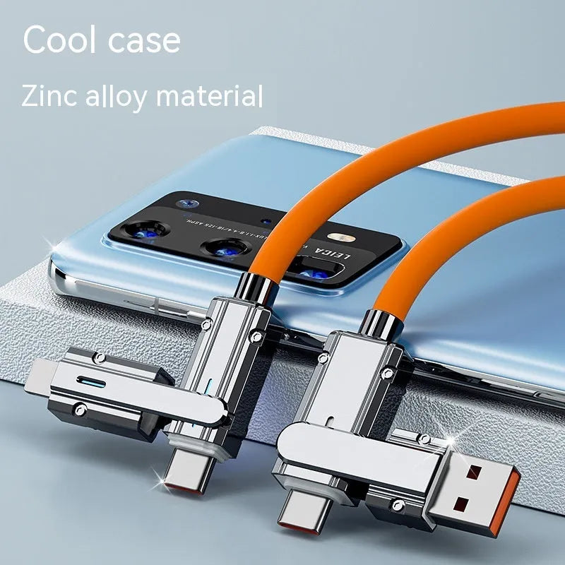 Orange USB to Lightning fast charge cable 1m length with zinc alloy connectors