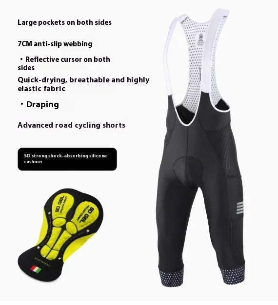 Cycling shorts with integrated padding in black, grey, or navy blue with seven-inch inseam