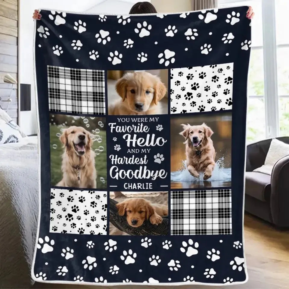 White polyester flannel dog blanket showing soft texture and American style design