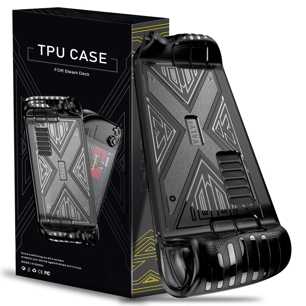 Steam Deck silicone protective case in black, blue and red colour options