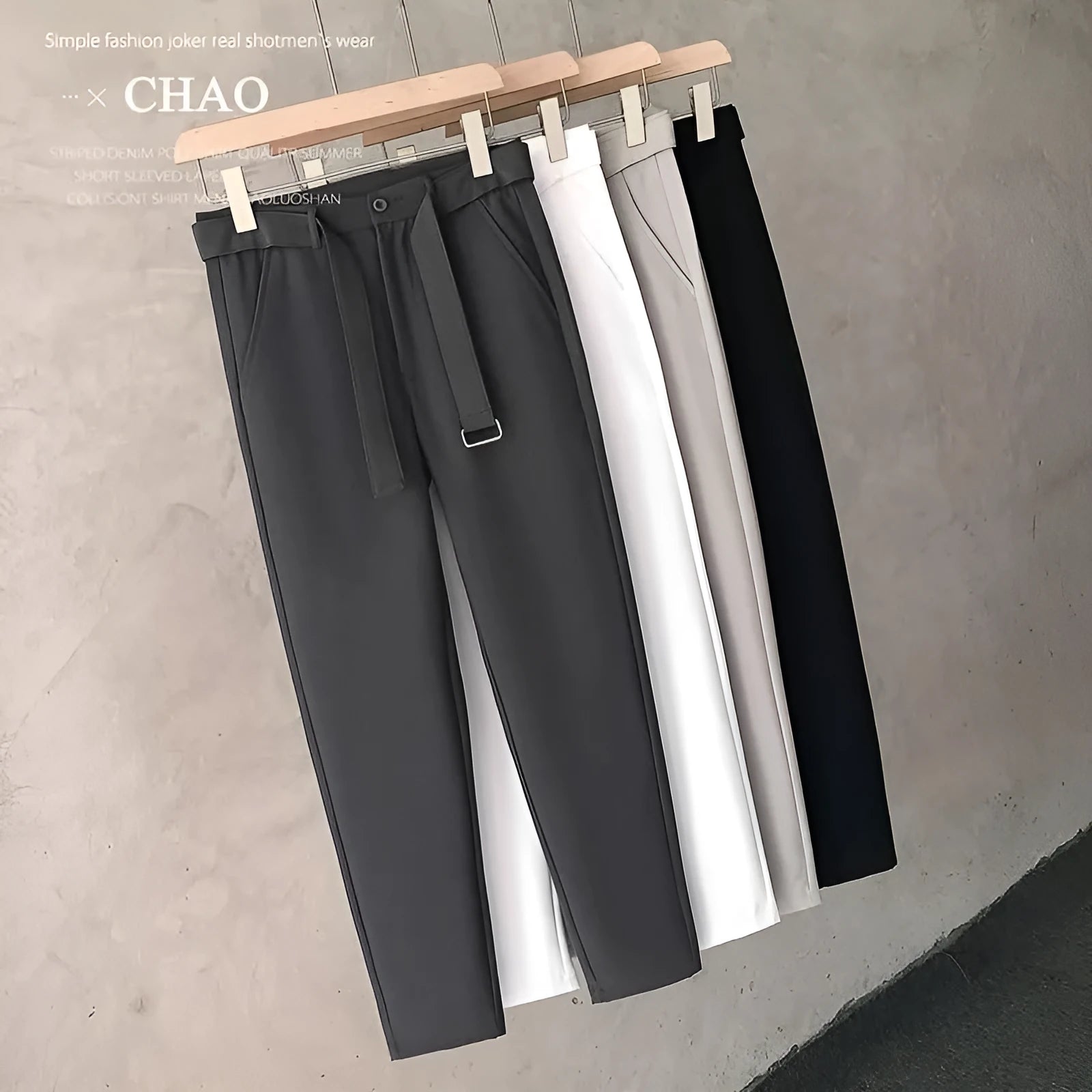 Boys slim straight tapered trousers in wool blend fabric with straight leg opening