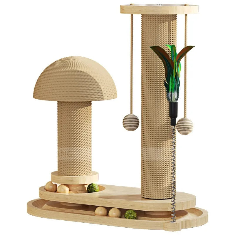 Solid wood cat turntable scratching post climbing frame in multiple style options