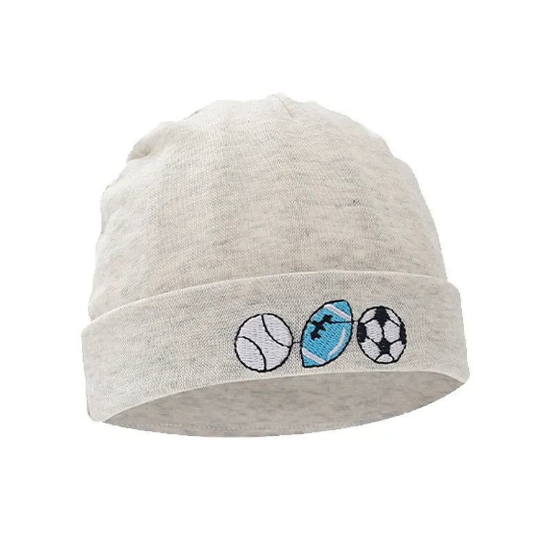 Baby cotton gloves and foot cover set with a pullover cap in multiple colour options