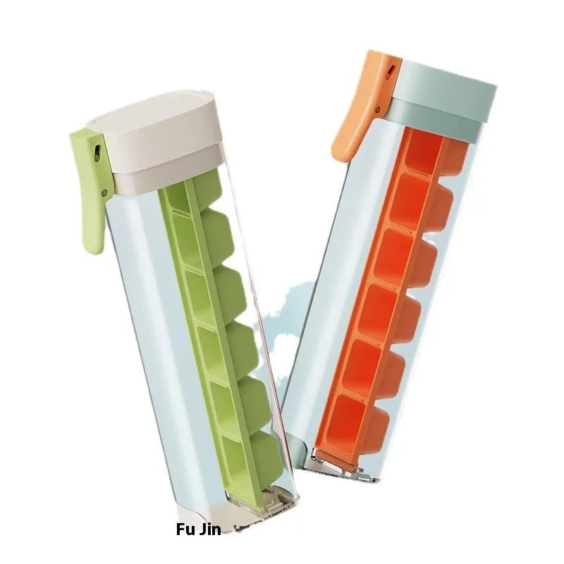 Food-grade plastic ice tray with one-touch release mechanism in blue or white colour