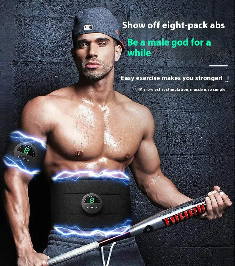 Slimming fitness belt with digital display for waist and abdomen workouts.