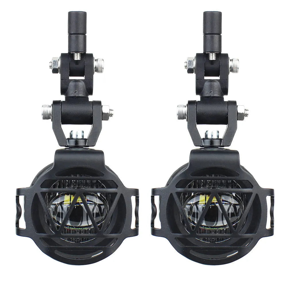 Compact LED fog lamp with aluminium housing and PC lens for BMW motorcycle auxiliary lighting