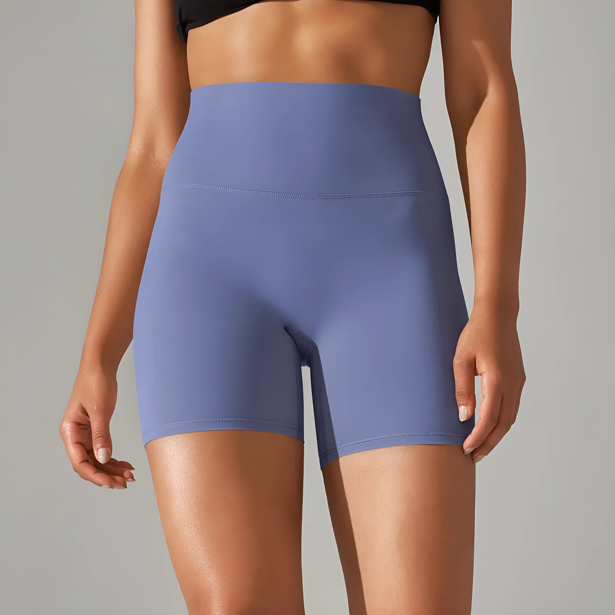 Dark green high waist women's fitness tights made from nylon spandex fabric.