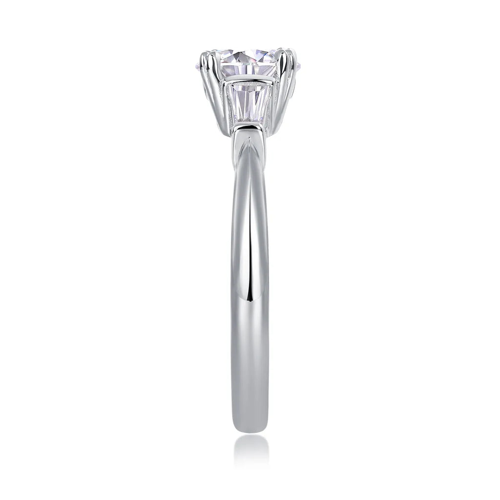 DESTINY moissanite wedding ring set with 6x6mm pillow cut, S925 silver, platinum plating, sizes 5-9, GRA certificate