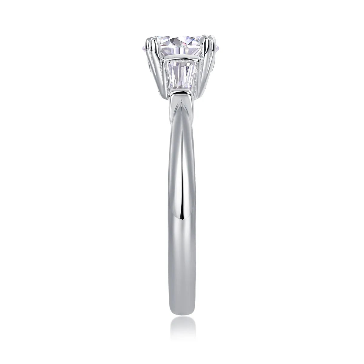 DESTINY moissanite wedding ring set with 6x6mm pillow cut, S925 silver, platinum plating, sizes 5-9, GRA certificate
