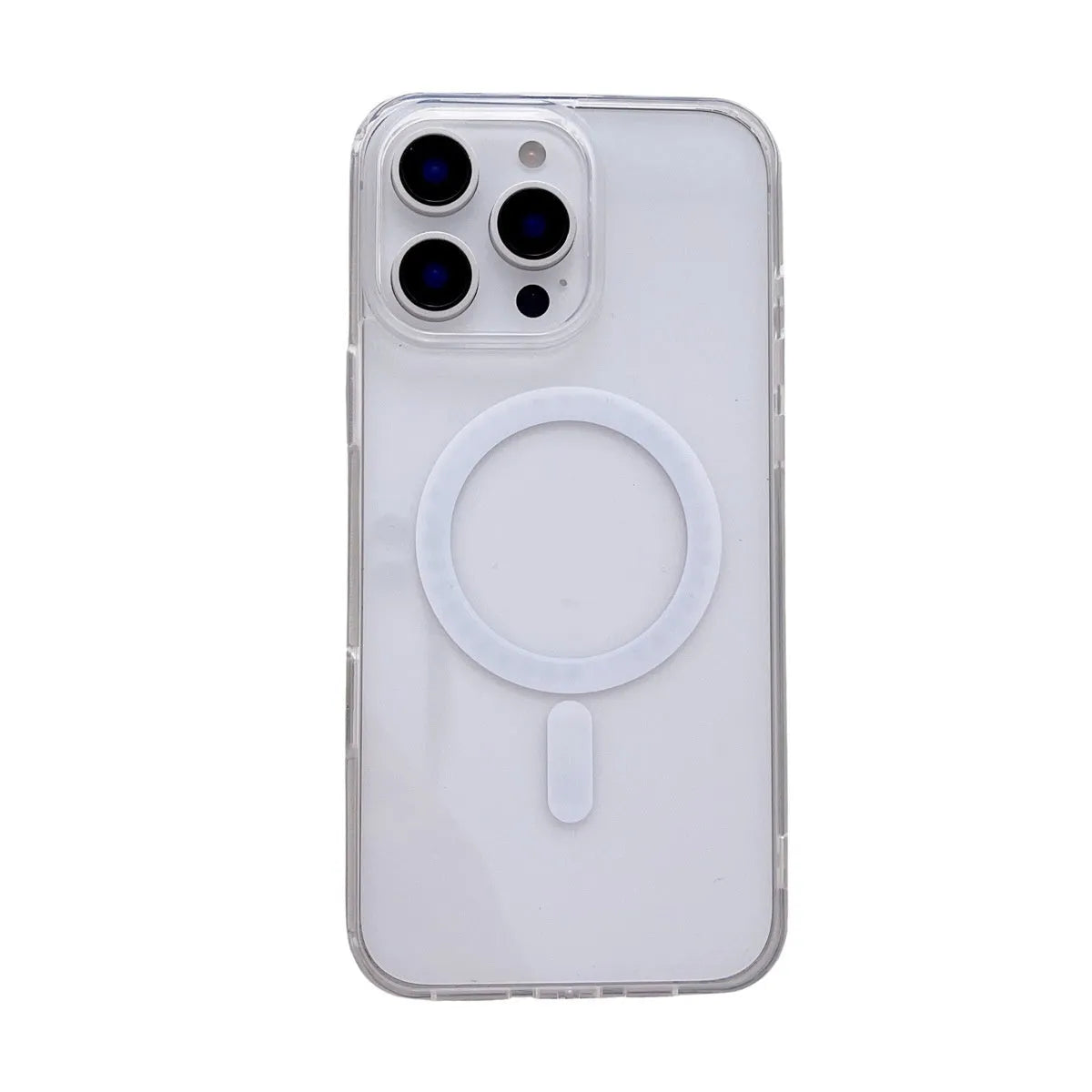 Transparent TPU PC phone case with invisible bracket for iPhone16 Pro front view
