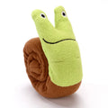 Interactive dog puzzle toy with squeakers in transformable snail design for foraging games