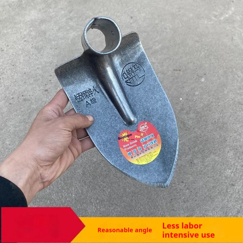 Agricultural pointed flat hoe tool made of manganese and stainless steel for weeding and ploughing.