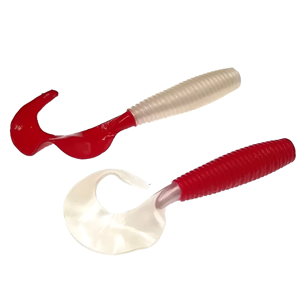 Soft worm rolled tail PVC fishing lure in flash gold 5.5cm bionic fake bait for freshwater fishing