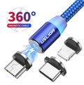 1 metre magnetic USB cable with aluminium alloy connector and blue LED indicator for fast charging