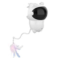 White ABS intelligent cat laser toy with automatic random moving red dot and strong screw mount