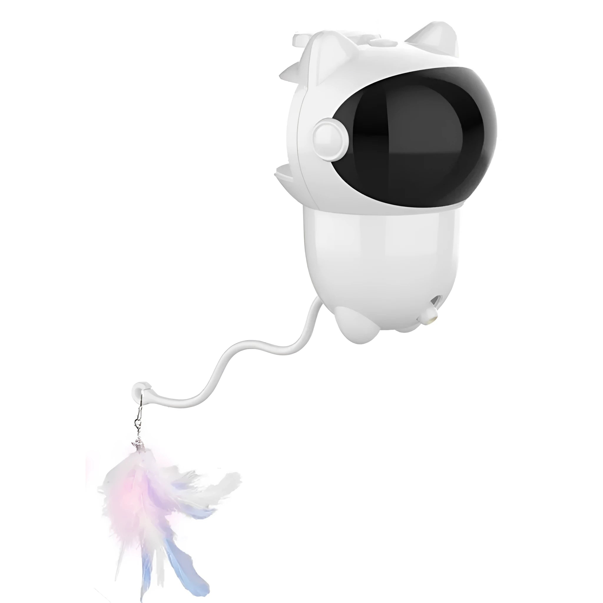 White ABS intelligent cat laser toy with automatic random moving red dot and strong screw mount