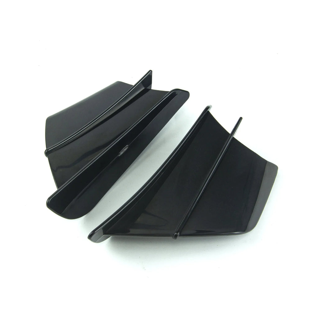 Universal motorcycle spoiler wing accessory in black, measuring 18cm by 8cm