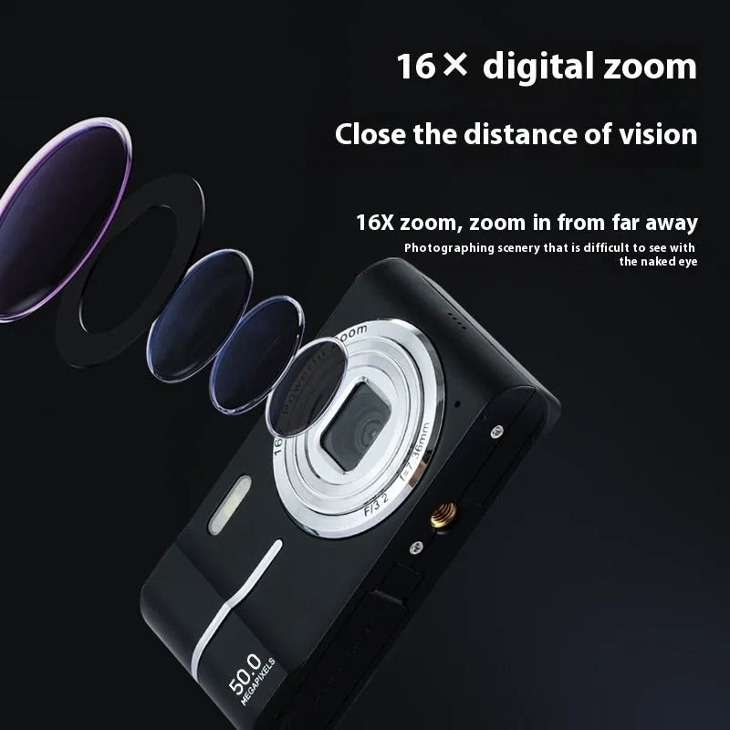 HD 4K pixel digital mini camera for students with full HD screen in multiple colours