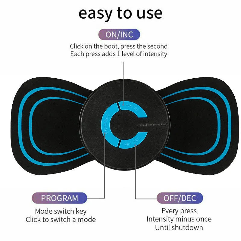 Black HQ-185 portable electric shoulder and neck massager with massage patch
