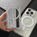 Transparent acrylic full-coverage phone case with wallet card holder for Apple iPhone