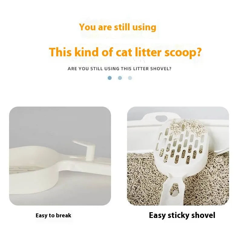 Black alloy metal cat litter scoop with narrow slots for cleaning clumping litter