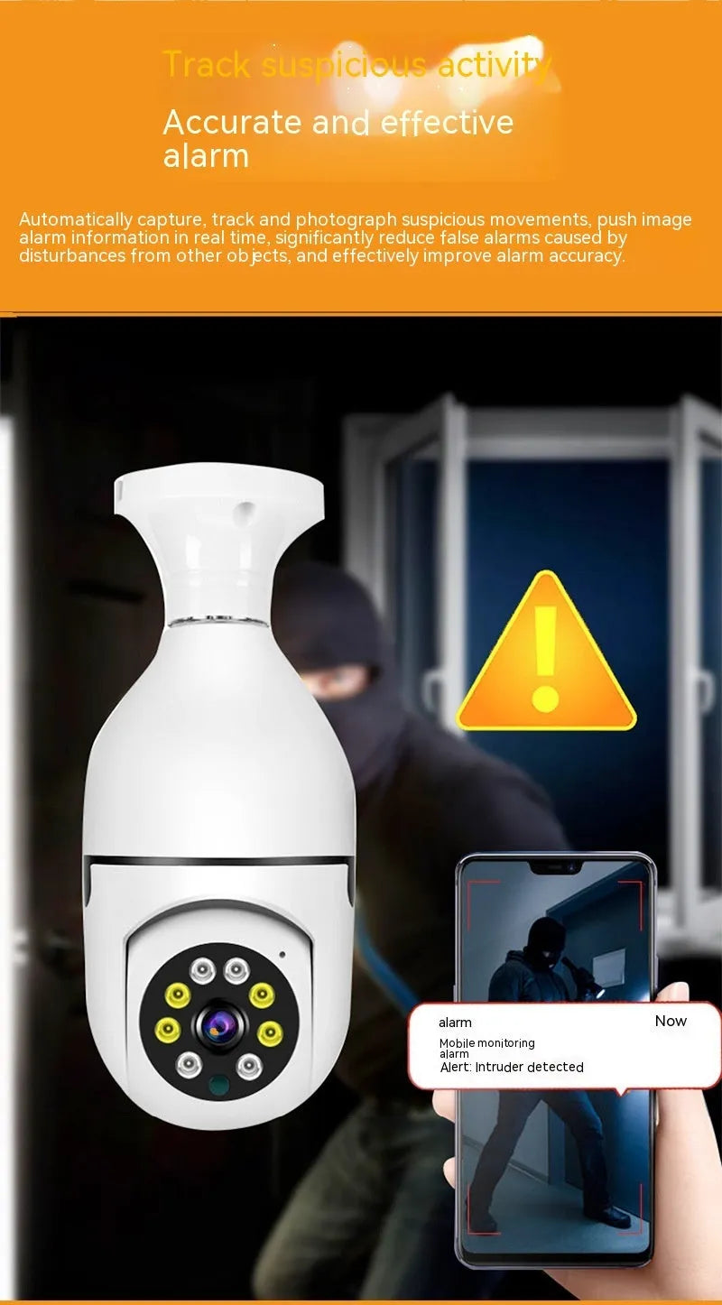 Wireless WiFi bulb camera with 1080p resolution and full colour night vision capability