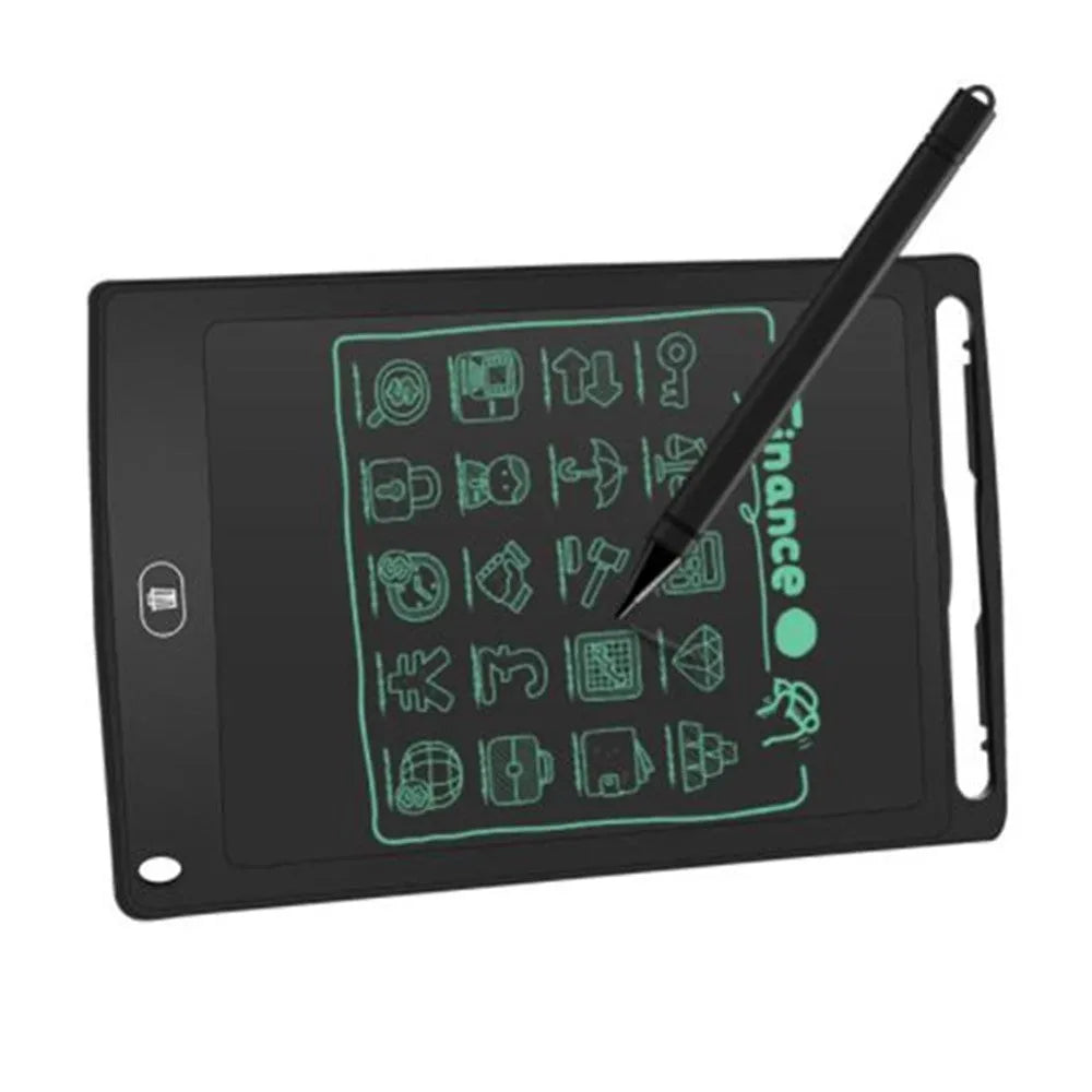 LCD writing board 8.5 inch reusable drawing tablet with stylus, available in blue and green colours