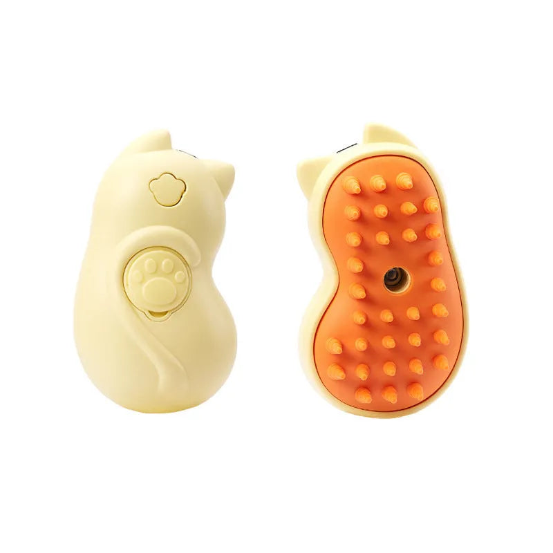 Steam grooming brush for cats and dogs on a white background.
