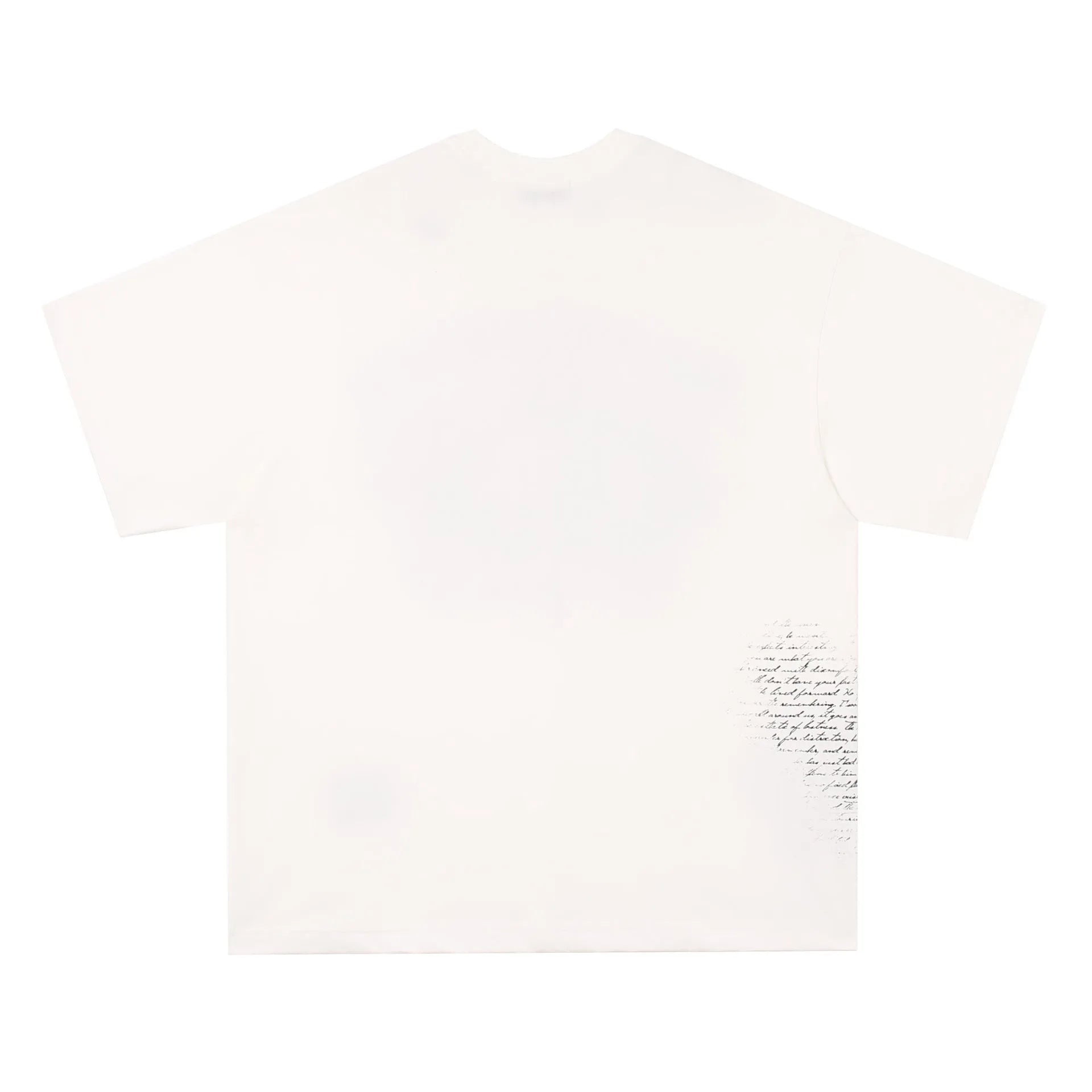 White retro hip hop letter print cotton t-shirt on hanger