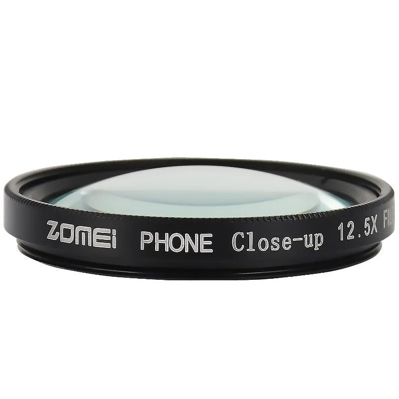 12.5x smartphone macro lens with 37mm aluminium alloy frame and mounting clip