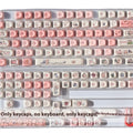 Pink PBT key cap with five-sided sublimation pig pattern for universal mechanical keyboards