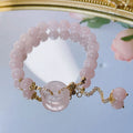 Pink crystal safety buckle bracelet with peace buckle design for women