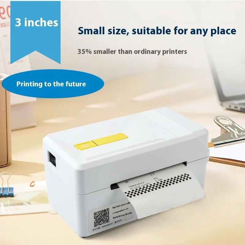 FlashLabel thermal express order label printer with USB cable on desk