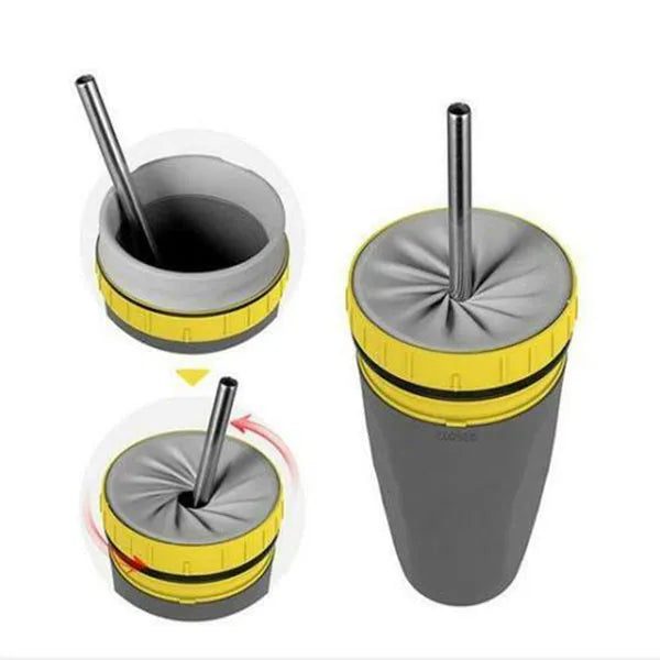 300ml double-walled travel cup with twist-top seal in cartoon pattern design