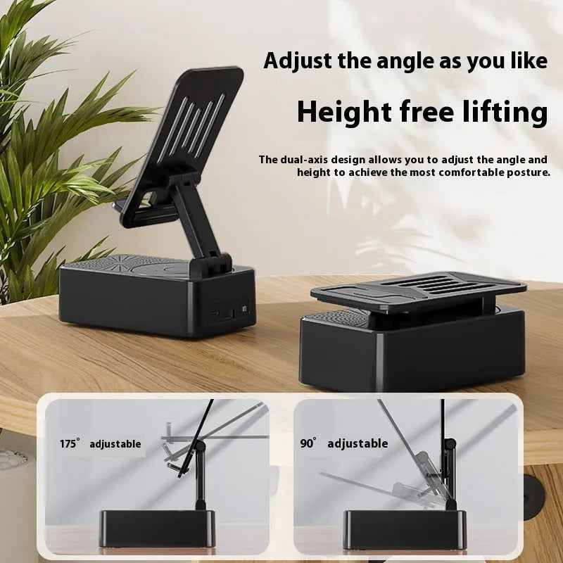 Smart rotating phone bracket Bluetooth speaker power bank three-in-one hollow stand holder in hollow bracket colour