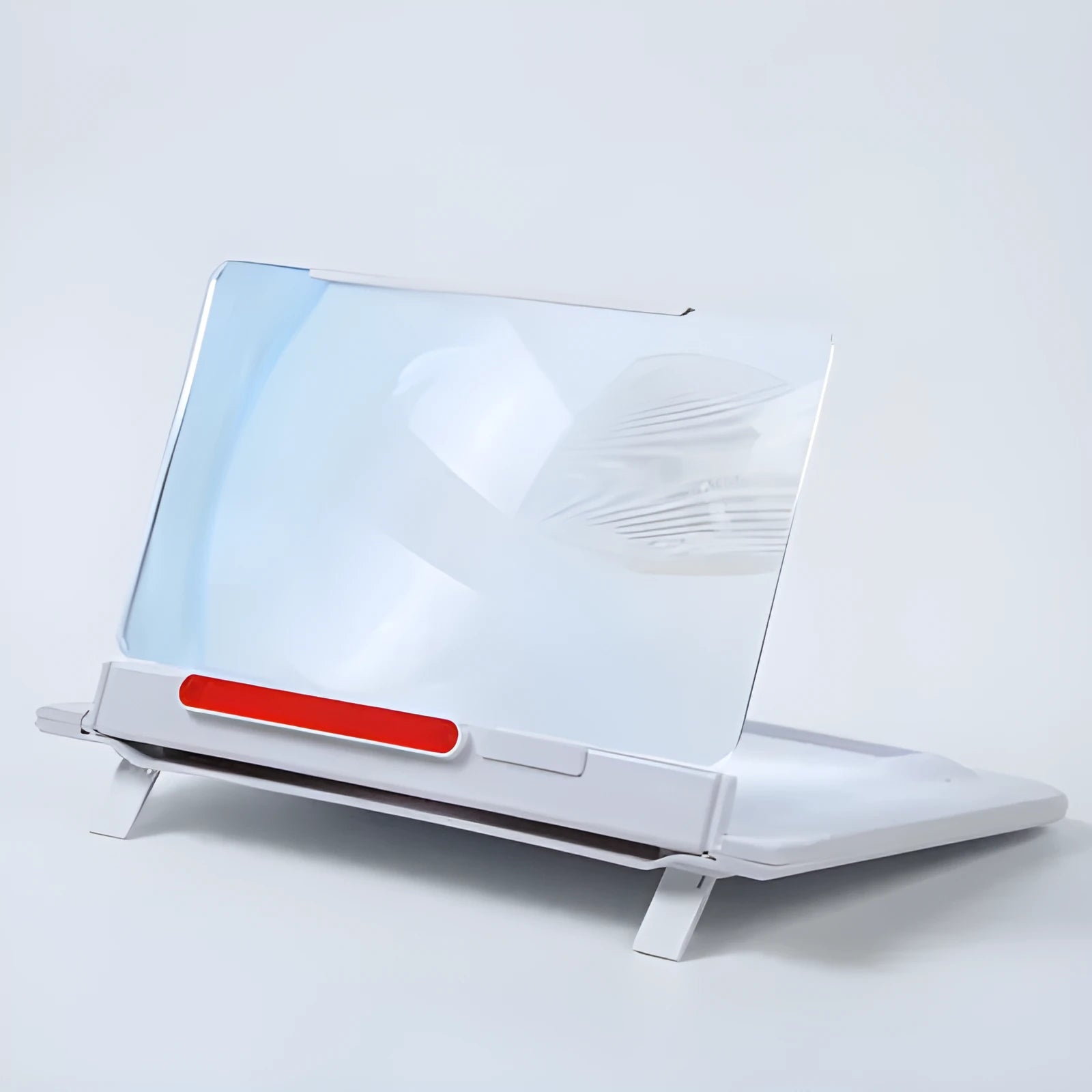 Black and white 12-inch pull-out horizontal vertical screen amplifier bracket with Fresnel lens