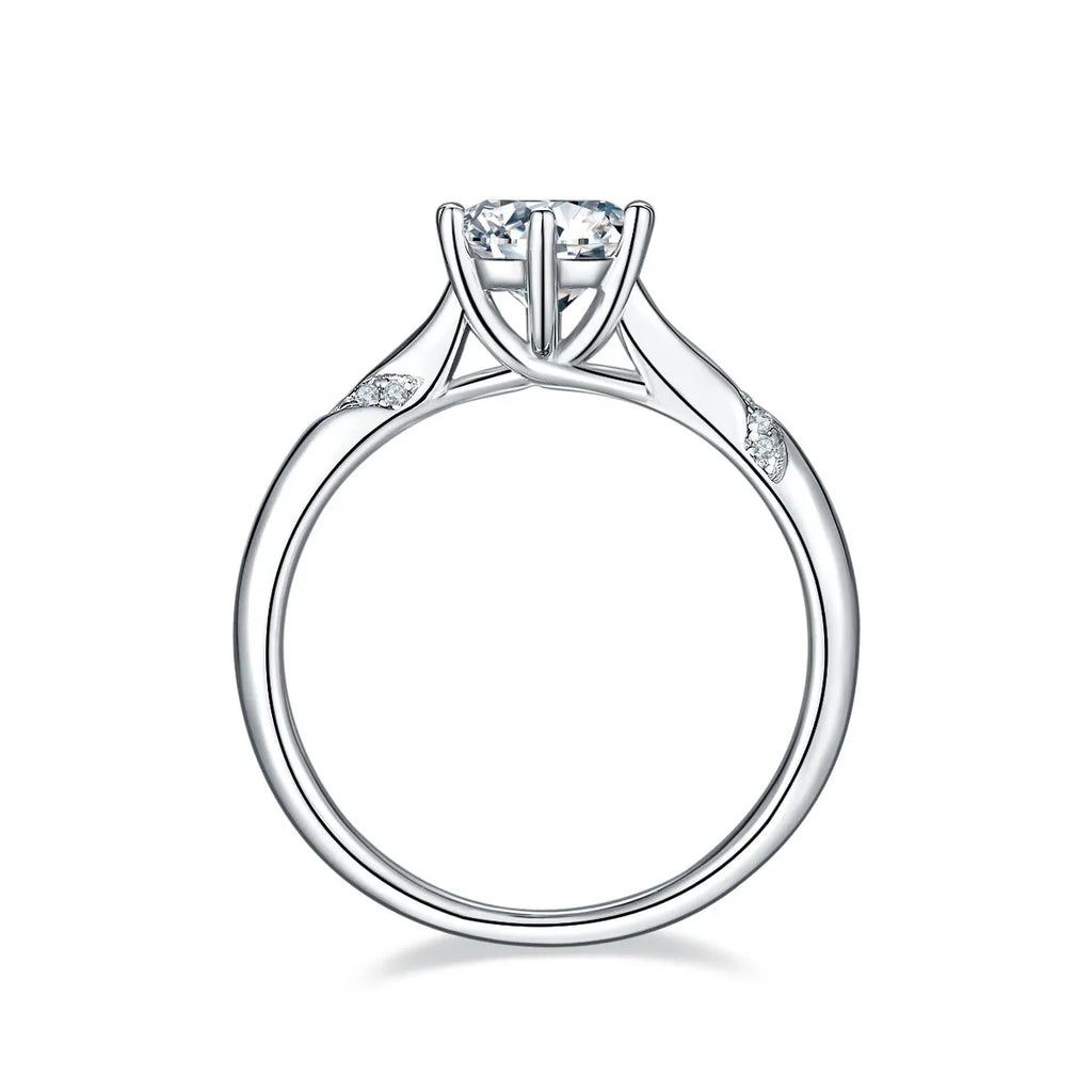 Snow Of The Soul 1 carat moissanite wedding ring set S925 silver platinum plated with GRA certificate gift box